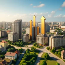 서울-재건축-아파트-시장의-활발한-성장을-나타내는-3D-도시-모형.-현대적인-고층-아파트들이-돋보이며,-주변에는-녹지와-공원이-잘-조성되어-있어-살기-좋은-주거-환경을-표현합니다.