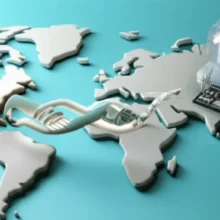 미국과-유럽연합의-15%-관세-합의를-상징하는-3D-이미지입니다.-세계-지도를-배경으로-두-대륙이-연결되어-있고,-반도체-장비와-항공기-모형,-그리고-15%-숫자와-금화가-보입니다.-무역-협정으로-인한-글로벌-경제의-변화를-나타냅니다.