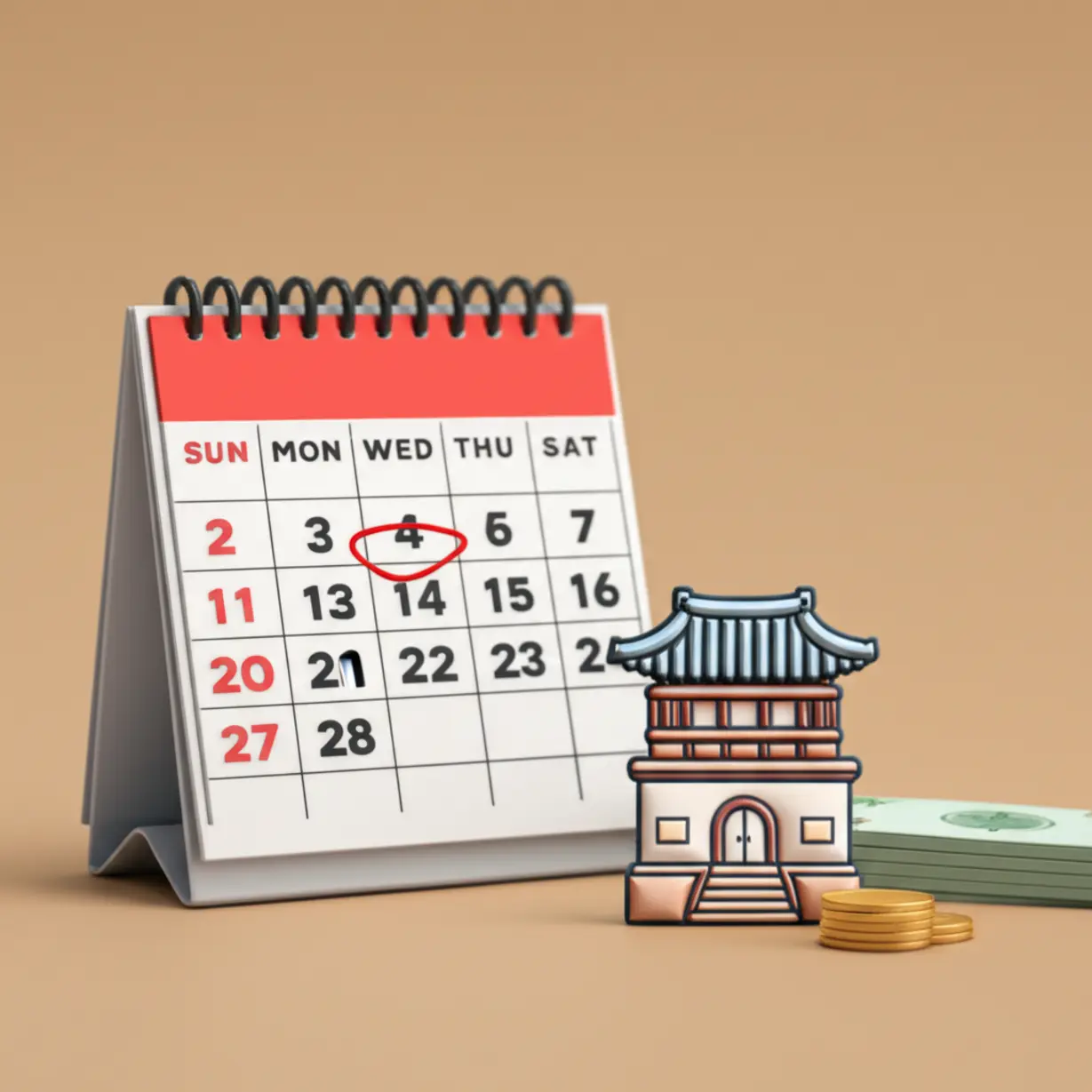 어르신-기초연금-제도-소개,-노후-지원금-의미를-담은-달력과-동전-이미지.