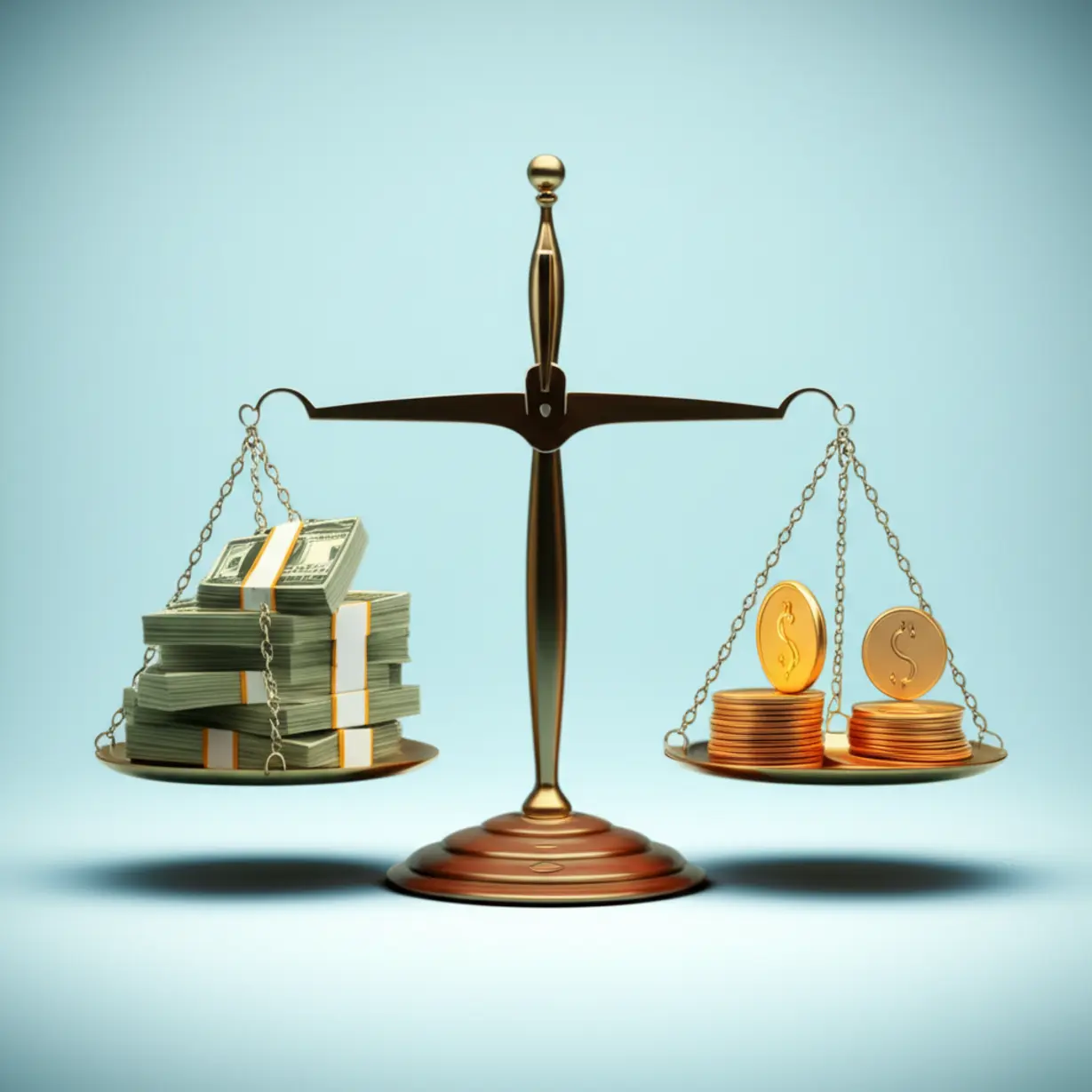 세금-계산을-두-가지-방식으로-표현한-저울-3D-이미지.-소득세-누진세율-구조에서-배당금-분리과세가-왜-유리한지-쉽게-보여줍니다.