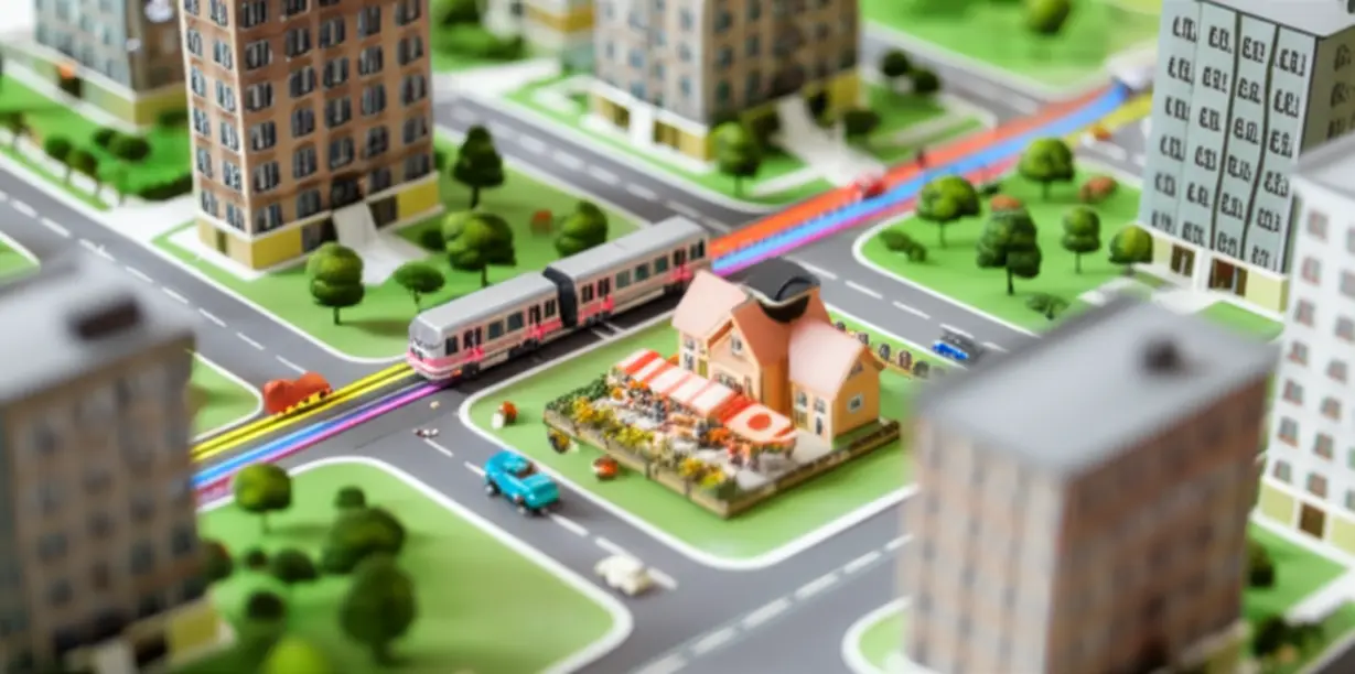 과천-디에이치-아델스타-아파트-건설-현장-모형.-신축-아파트-단지의-규모와-배치도.