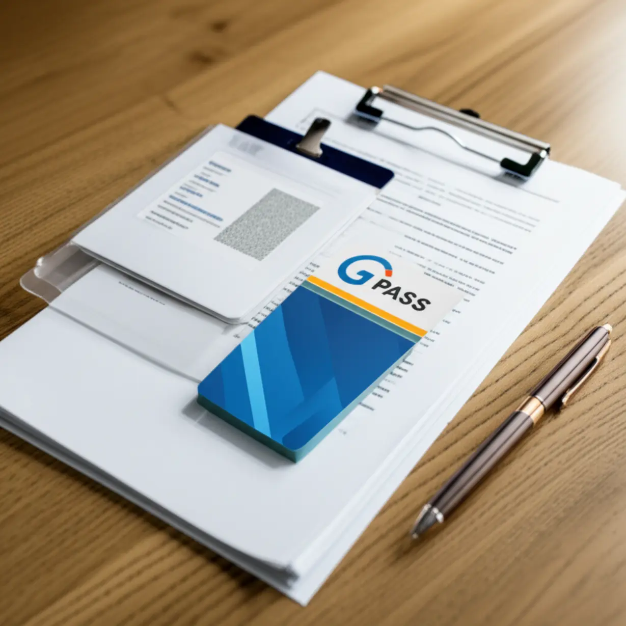 경기도-어르신-교통비-지원-신청에-필요한-신분증,-G-PASS-카드,-서류들이-가지런히-놓여있는-이미지