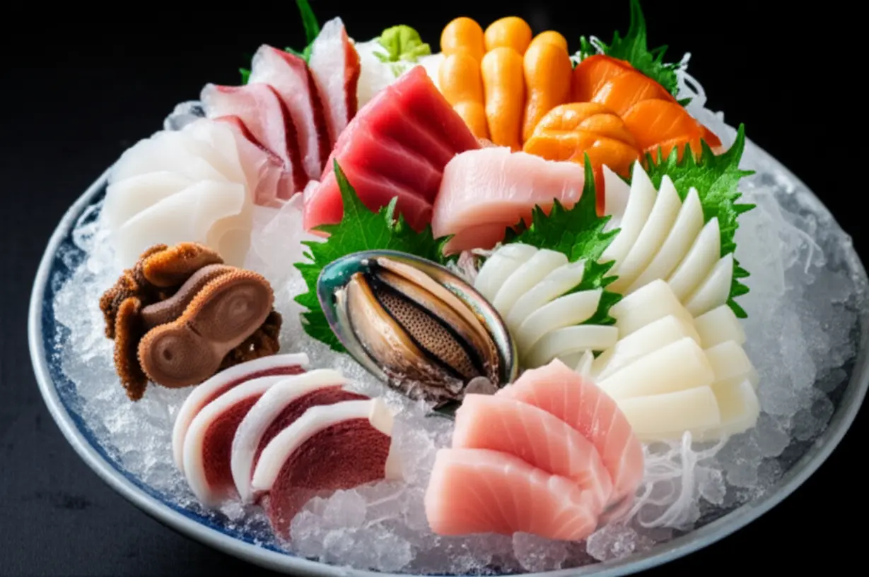 수품어장-신선한-무늬오징어,-전복,-개불,-멍게-모듬회,-입맛-돋우는-해산물-요리