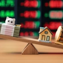 한국은행-기준금리-동결-상황을-귀엽게-묘사한-3D-이미지.-안정적으로-균형-잡힌-돈뭉치와-집,-돼지-저금통이-놓인-저울,-그리고-한국은행을-상징하는-작은-장구(janggu)가-어우러져-금융-시장의-신중한-움직임을-보여줍니다.