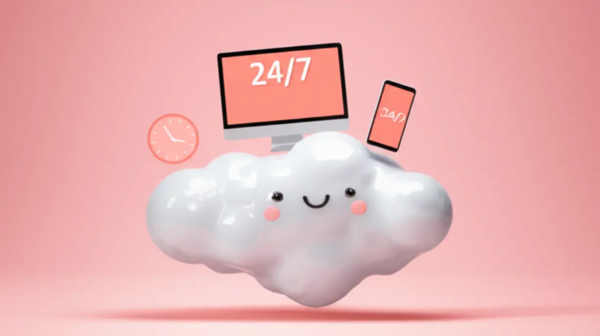 24시간-언제든-집에서-편리하게-발급받는-온라인-시스템을-상징하는-귀여운-3D-구름과-스마트폰,-PC-아이콘.-홈택스-손택스-온라인-발급의-장점을-보여주는-이미지.