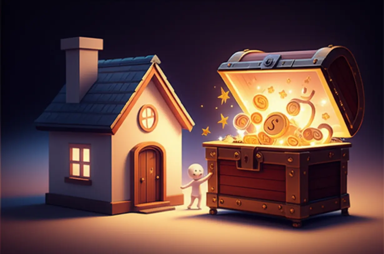 무주택자가-주택-구매-대신-정부-지원이나-다양한-혜택을-유지하려는-심리를-나타내는-보물-상자와-집-이미지.-내집마련을-망설이는-또-다른-이유를-보여줍니다.
