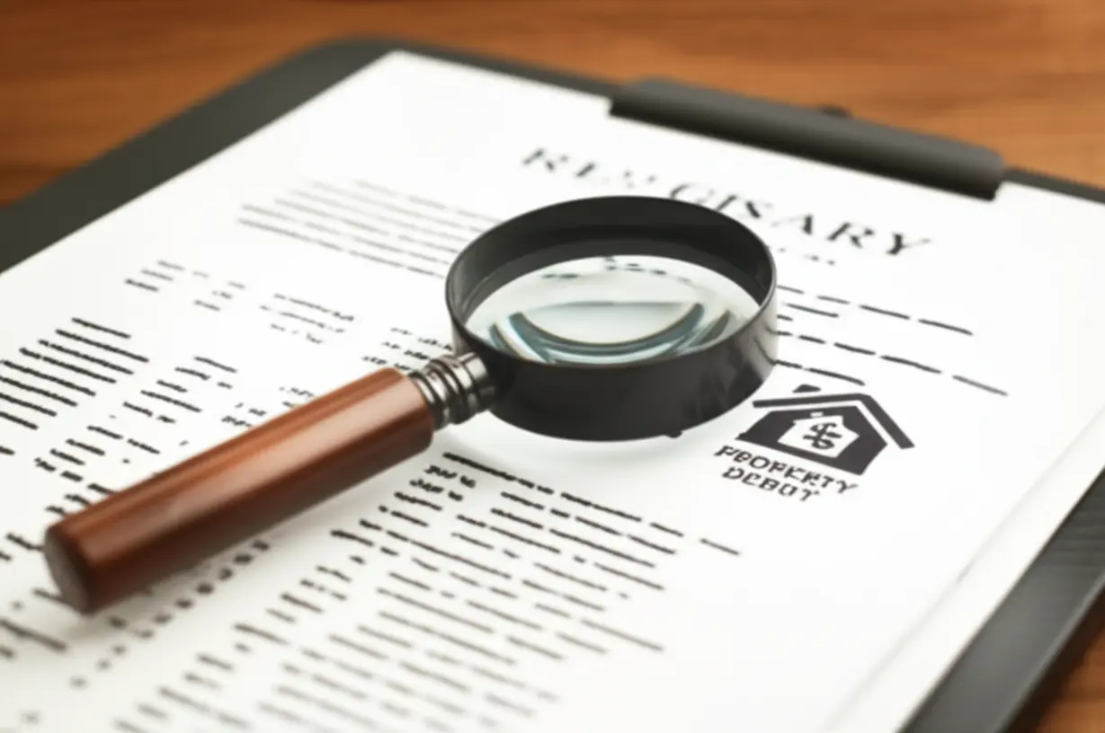 등기부등본을-꼼꼼히-확인하며-근저당권-정보를-살피는-모습을-나타내는-돋보기와-서류-3D-이미지입니다.-안전한-전세-계약을-위한-필수-확인-절차를-시각화합니다.