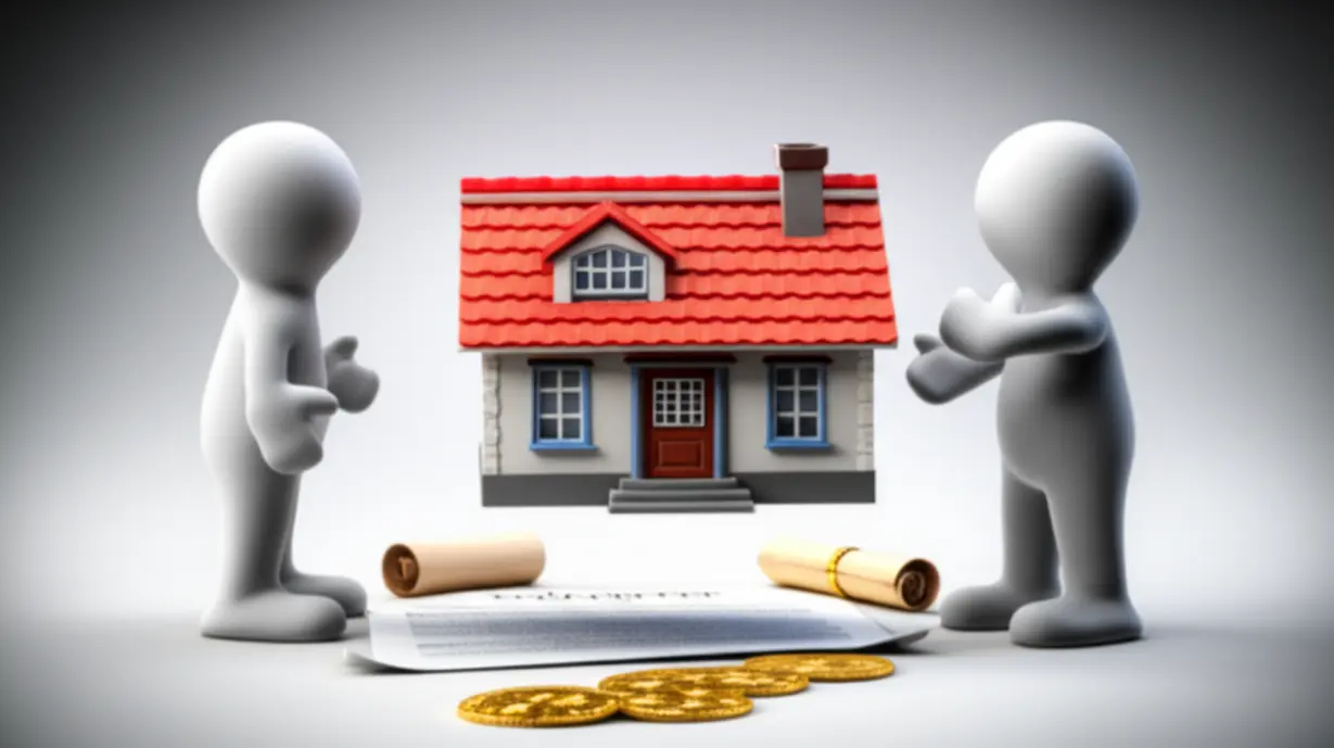 아파트-매매-시-장기수선충당금-정산-주의점을-보여주는-귀여운-3D-이미지.-작은-집-모형이-손에서-손으로-옮겨지고,-그-옆에-작은-계약서와-동전들이-있습니다.