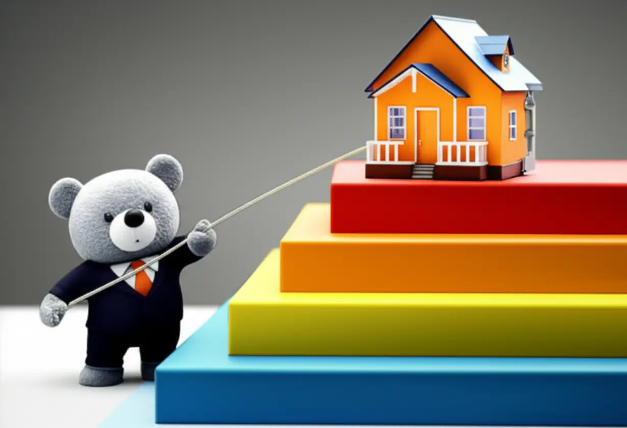 기업-마스코트가-상장된-집을-시장에서-내려놓는-모습.-대주주가-알짜기업을-상장폐지하려는-숨은-의도를-암시하는-이미지.