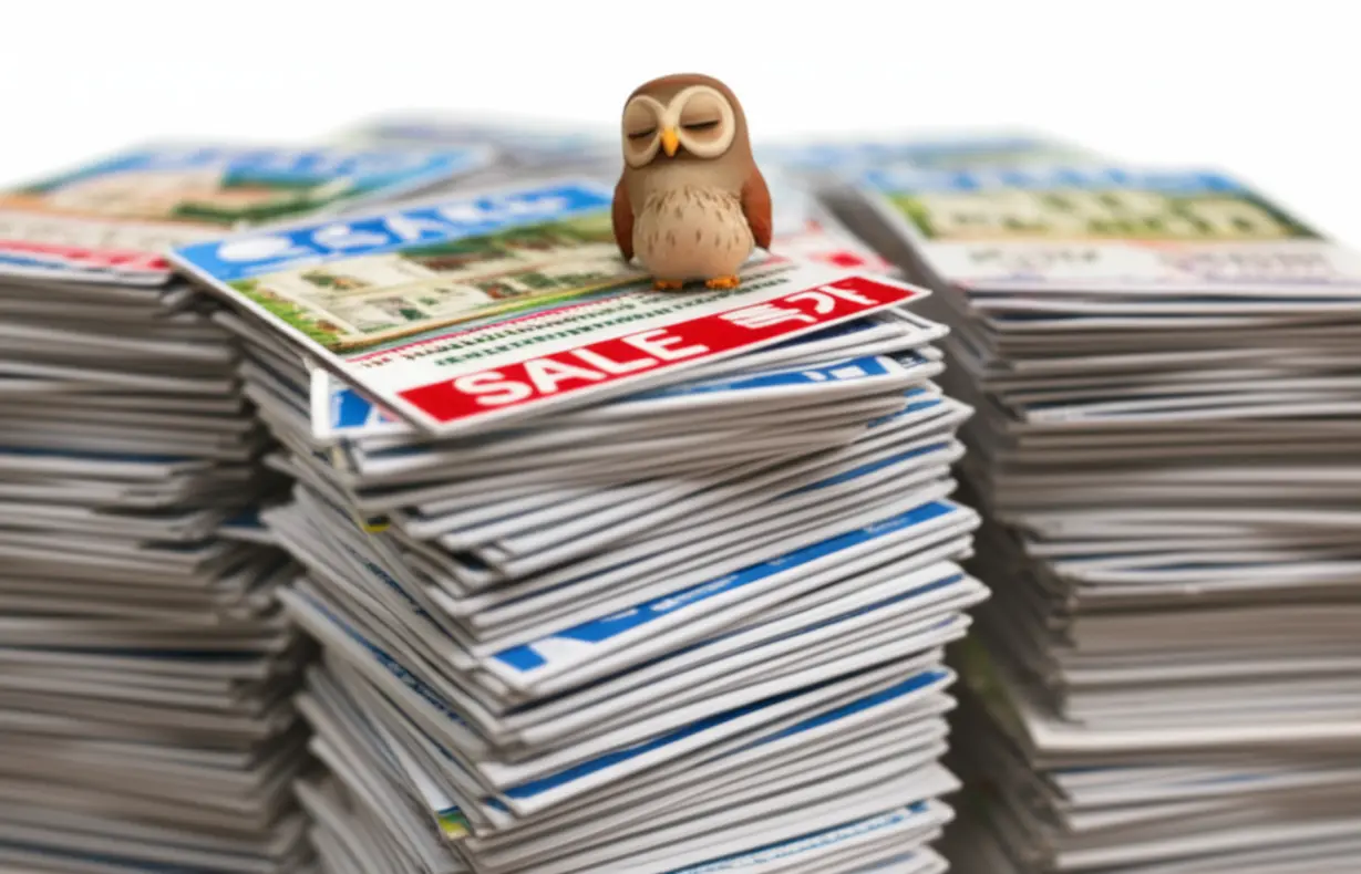 시세보다-저렴하게-나온-아파트-전세-매물-목록을-호기심-있게-바라보는-귀여운-올빼미-캐릭터.-싼-가격의-아파트-전세-매물의-특징과-숨겨진-이유를-상징하는-3D-이미지.