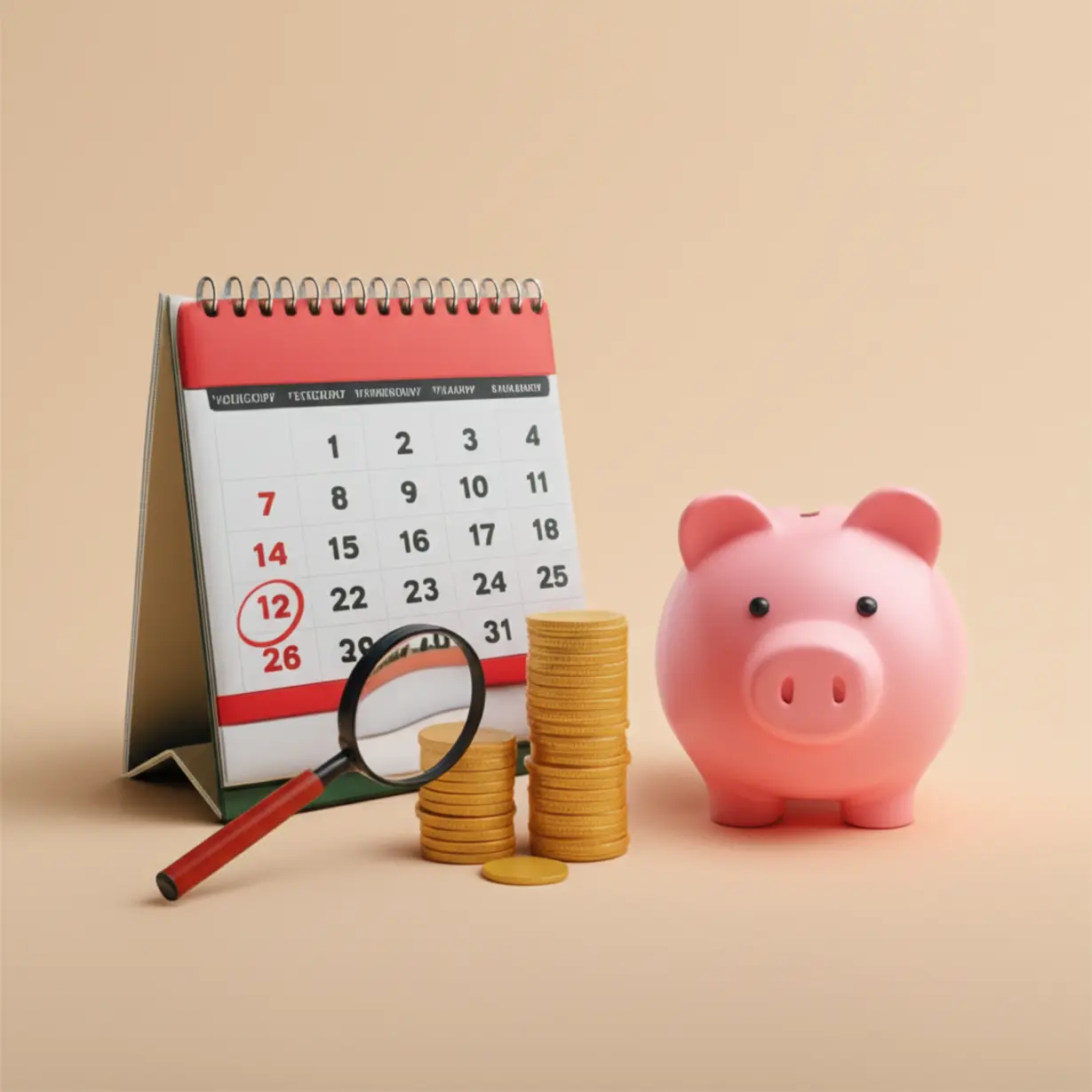 퇴직금-계산기를-통해-미래를-계획하는-모습을-상징하는-달력,-저금통,-동전-이미지.-현명한-재정-계획의-중요성을-보여줍니다.