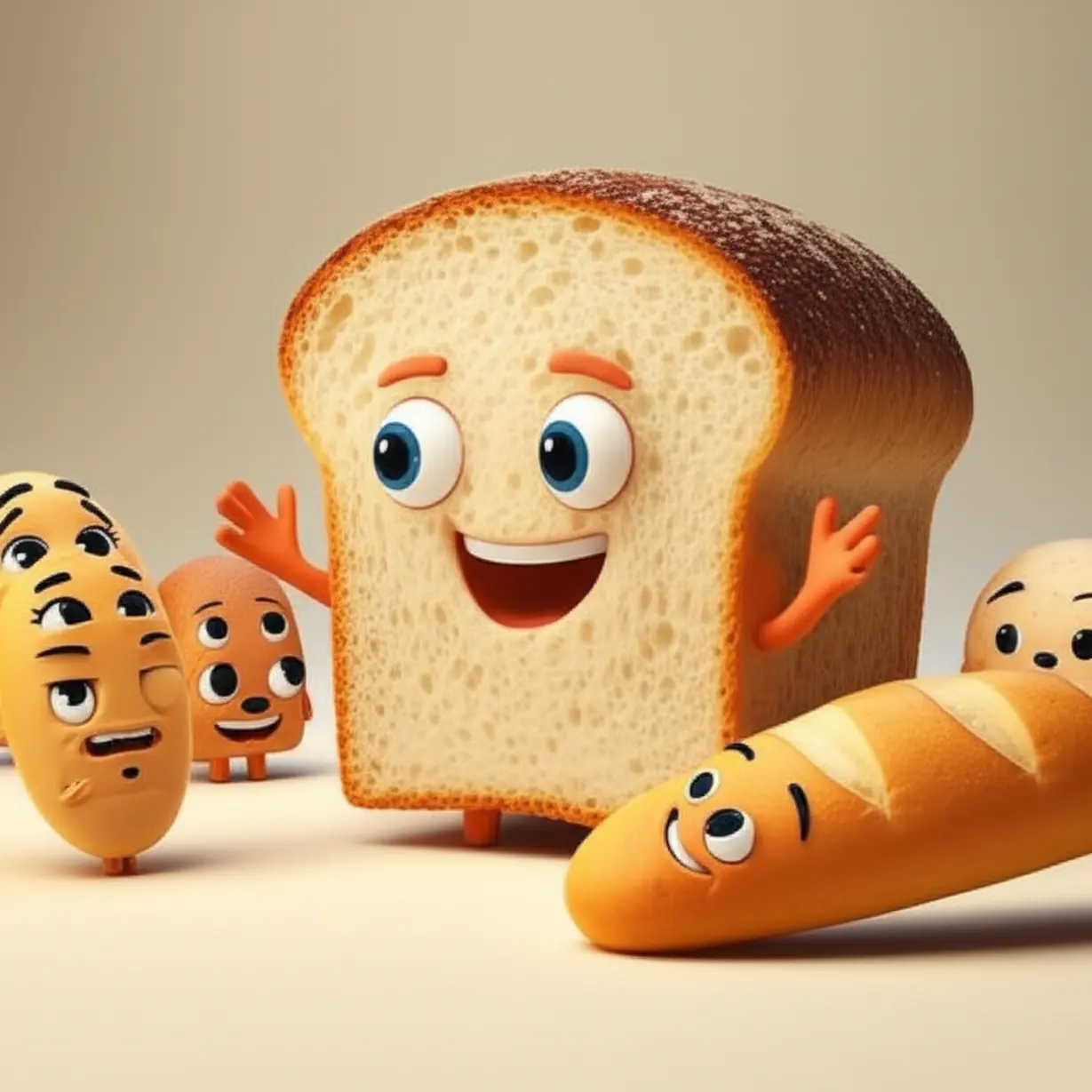 다양한-귀여운-빵-캐릭터들이-저렴한-빵을-반기며-모여-있는-3D-이미지.-소비자들이-합리적인-빵값을-원하는-마음을-표현합니다.