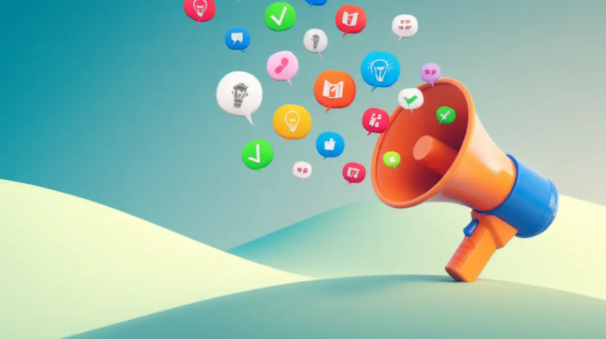 작고-귀여운-말풍선들이-나오는-3D-메가폰-그림,-소액주주의-목소리가-모여-주주총회에서-영향력을-행사하는-모습을-상징합니다.