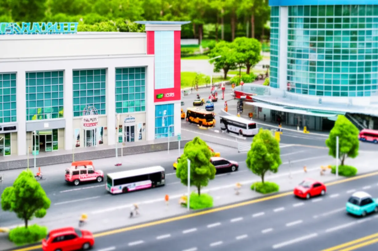 김해-안동-아파트-주변-생활-편의-시설-모형,-마트와-병원-(김해-생활-편의,-아파트-인프라)