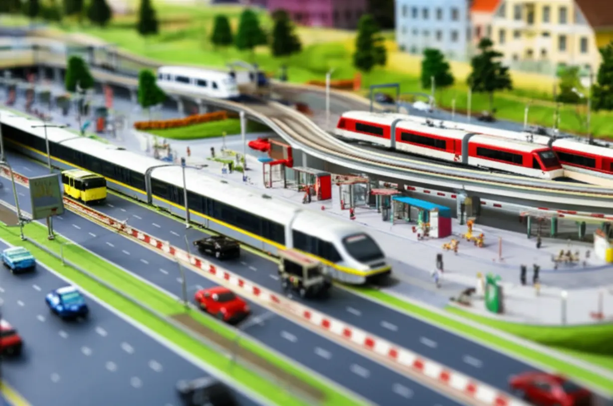 김해-안동-아파트-광역-교통망-모형,-경전철과-고속도로-(김해-교통,-환승센터)