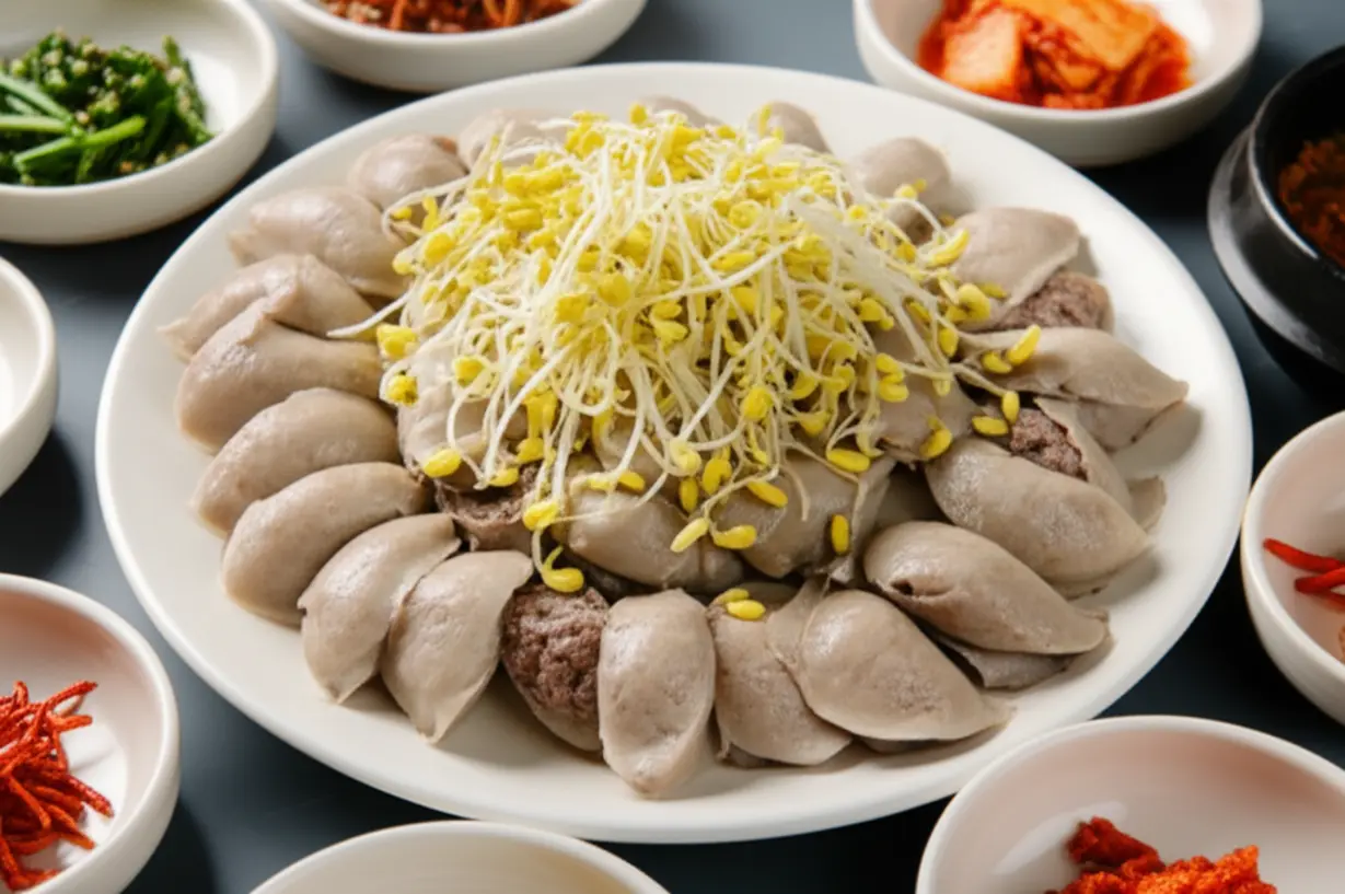 큼지막하고-먹음직스러운-대뽕순대-한-접시.-아삭한-콩나물이-올려져-더욱-신선해-보이며,-곁들여진-전라도식-김치와-함께-풍성한-맛을-자랑합니다.