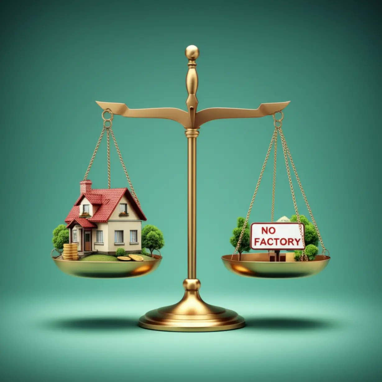 전원생활의-장점과-건축-제한의-단점을-나타내는-저울-이미지,-보전관리지역-토지-매입-시-장점과-투자-주의사항-비교