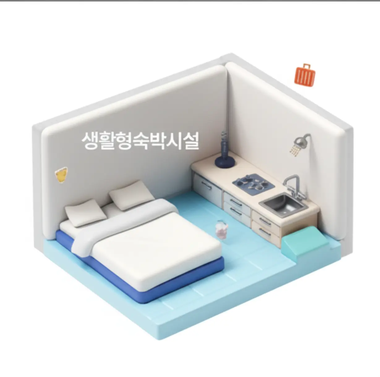 생활형숙박시설-내부-구조,-레지던스-객실-모습,-주방-욕실-갖춘-숙박시설-이미지