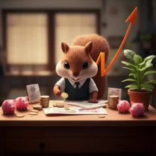 소상공인-정책-대출-금리-인하-정부-금융-지원을-상징하는-귀여운-3D-일러스트.-작은-가게에서-친근한-동물-캐릭터가-저금통과-서류를-정리하며-희망찬-분위기를-연출합니다.