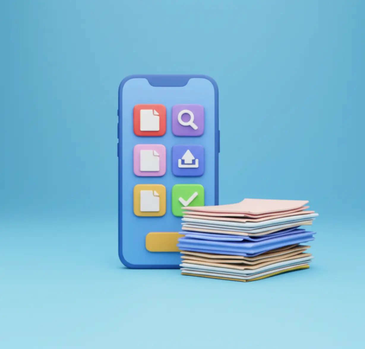 서울시-안심통장-2호-모바일-앱-신청-과정을-나타내는-귀여운-3D-스마트폰-이미지.-자영업자-마이너스-통장-신청-서류-준비와-비대면-신청-방법을-상징합니다.