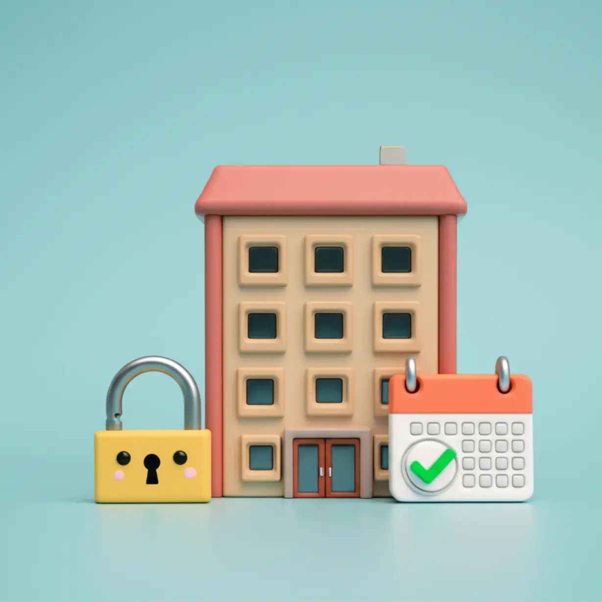 자물쇠가-있는-아파트-건물과-2020년-이전-날짜가-표시된-달력-이미지.-아파트-임대사업자-등록-제한과-기존-유지-상황을-표현합니다.