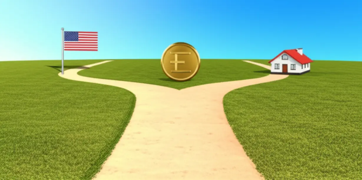 안정적인-노후를-위한-자산-다각화-경로를-보여주는-귀여운-3D-세-갈래-길-이미지.-미국-주식,-가상자산,-부동산-등-다양한-투자처를-상징합니다.