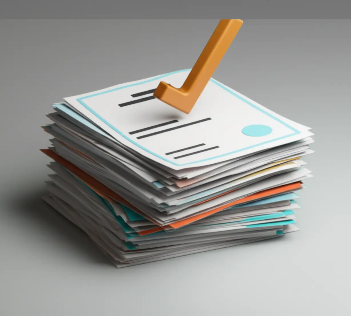 안전한-전세-계약에-필요한-필수-서류들이-깔끔하게-쌓여있는-3D-이미지입니다.-등기부등본,-건축물대장,-완납증명서-등-중요한-문서들을-상징하며-꼼꼼한-확인의-중요성을-강조합니다.