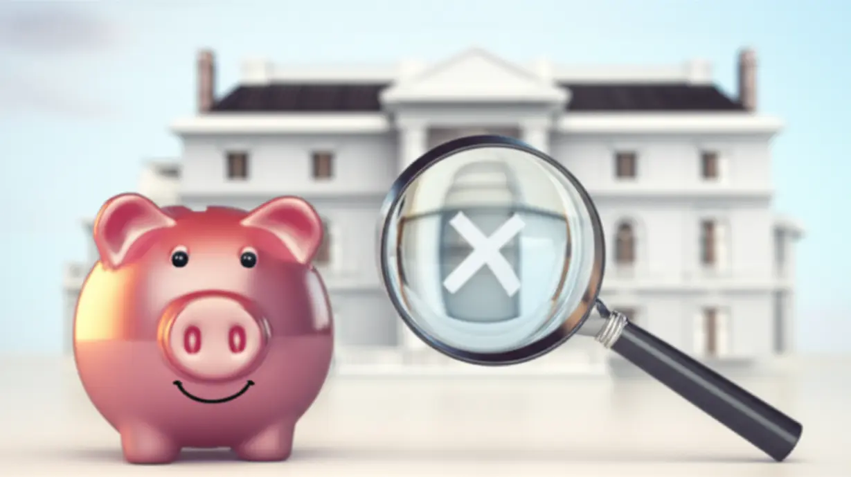 2차-민생지원금-제외-대상인-고액-자산가를-상징하는-고급-주택과-그-앞을-지나치는-작은-저금통을-보여주는-귀여운-3D-이미지.