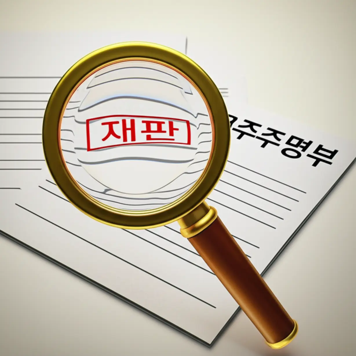 돋보기로-살펴보고-있는-재판-서류와-주주명부-서류.-콜마홀딩스-주식-반환-소송과-주주명부-열람-신청이라는-중요한-두-가지-증거를-탐색하는-모습을-표현합니다.