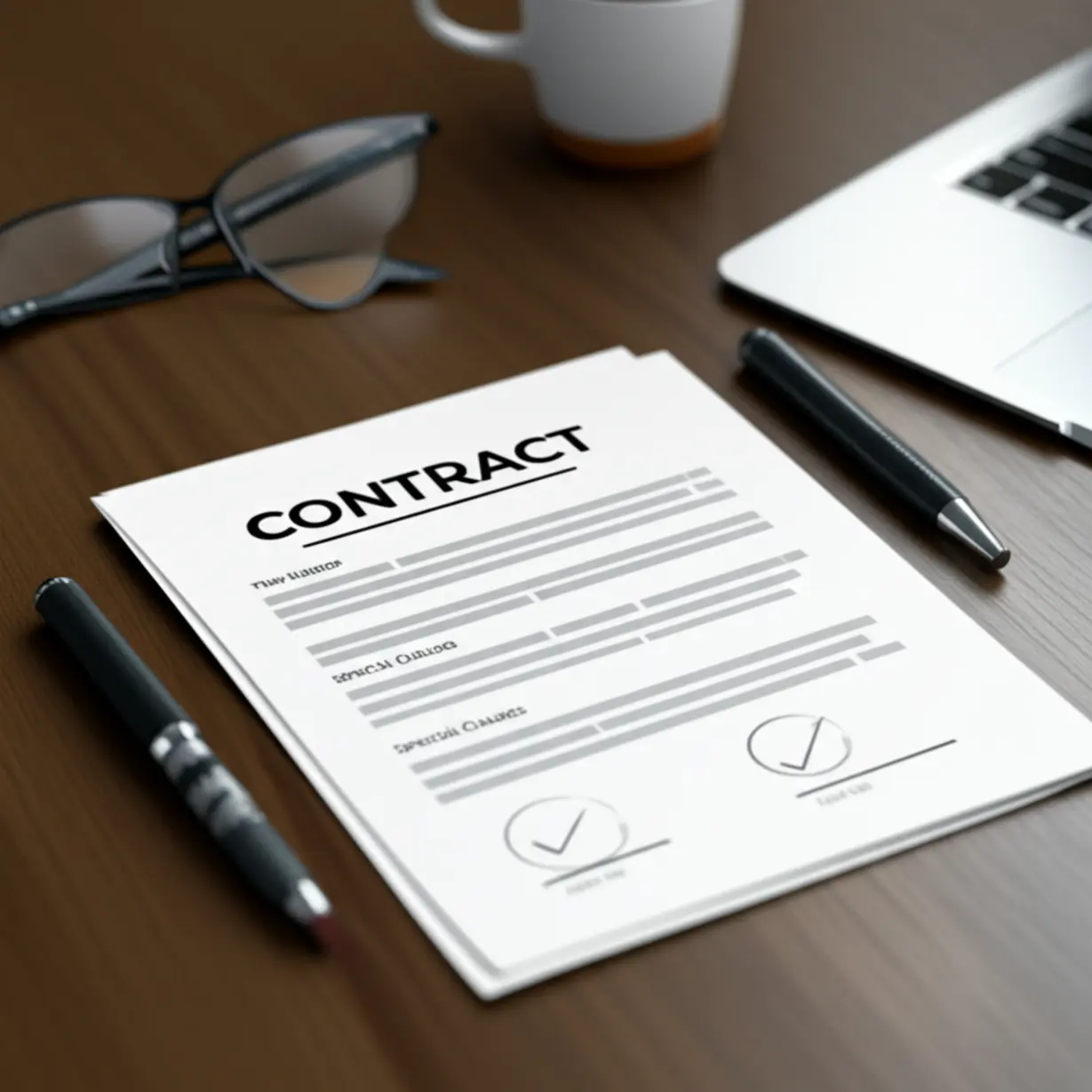 중요한-특약사항이-강조된-계약서를-보여주는-3D-이미지,-아파트-매매-계약서-작성-시-유의점을-나타냅니다.