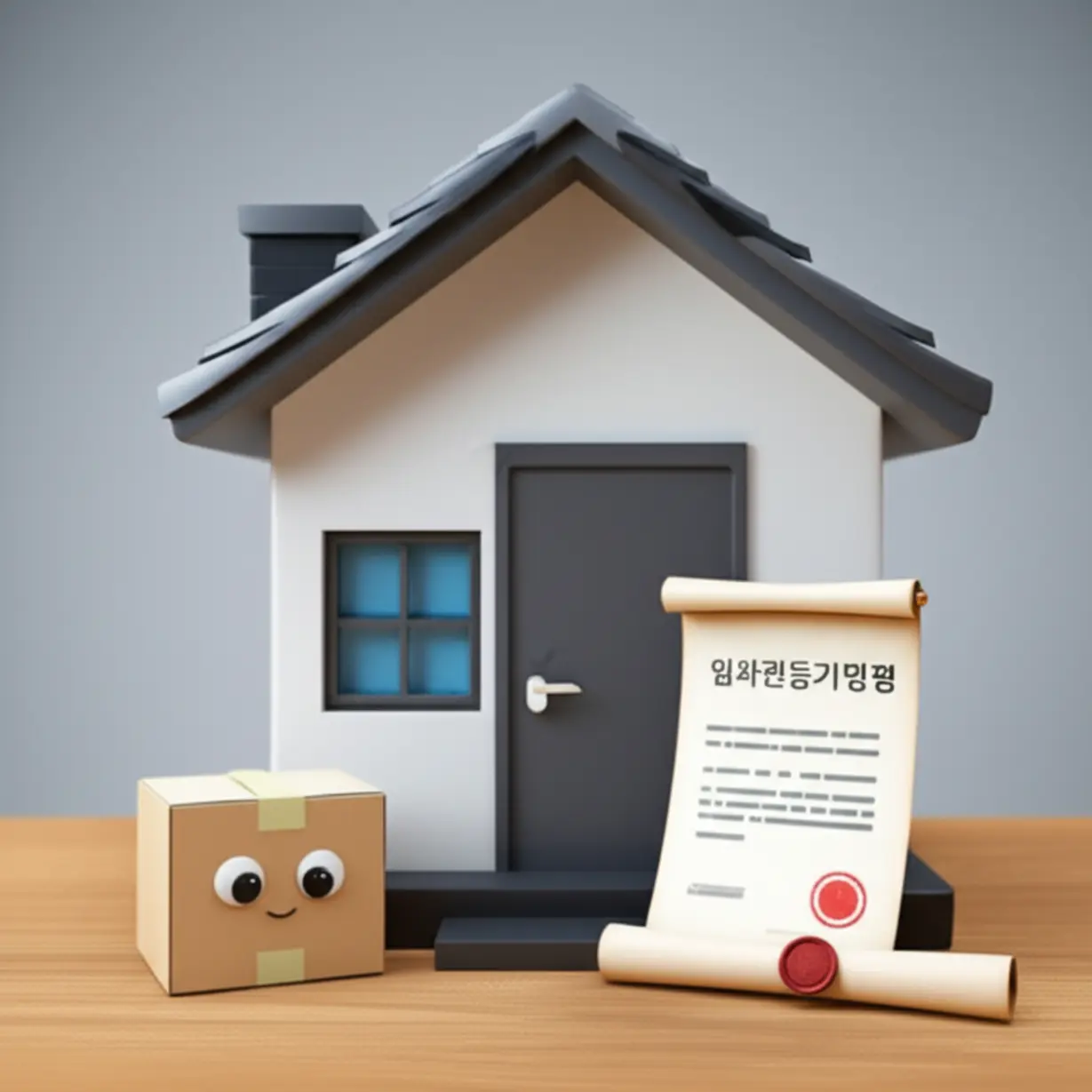 이사-박스와-보호-문서가-있는-집.-계약-종료-후-집을-돌려주는-명도-과정과,-보증금을-지키는-안전장치인-임차권등기명령의-중요성을-나타내는-이미지입니다.-전세-보증금-보호를-위한-세입자의-권리를-보여줍니다.