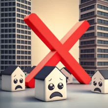 귀여운-3D-주택들이-규제로-인해-어려움을-겪는-모습을-표현한-이미지.-작은-집들이-주택-공급-부족으로-걱정하는-표정이며,-주택-정책과-다주택자-규제의-영향을-시각적으로-보여줍니다.