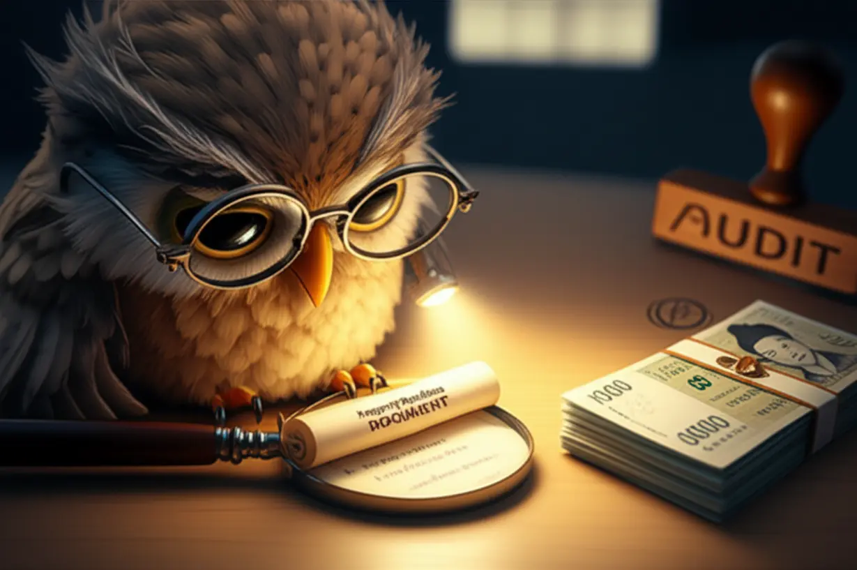 고액-주택-구매-세무조사를-상징하는-현명한-부엉이와-부동산-서류-그림.-증여세,-차명-부동산-감독-강화를-표현하는-귀여운-3D-이미지.