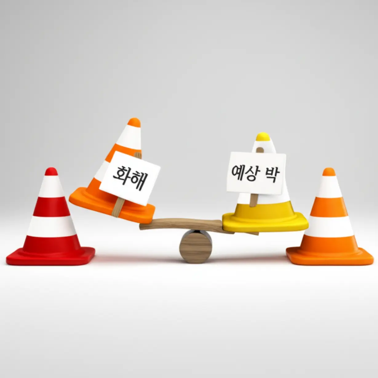 콜마홀딩스-주식-투자-시-주의할-점을-나타내는-귀여운-3D-안전-경고-표지판과-위험-요소-이미지.-주가-변동성-리스크를-강조하는-그림.