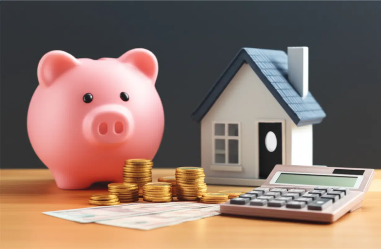 잠실-르엘-아파트-청약을-위한-계약금,-중도금,-잔금-등-필요자금을-나타내는-귀여운-3D-저금통과-주택-모형-이미지입니다.-현금-확보와-현명한-자금-계획의-중요성을-보여줍니다.-내집마련-자금-준비에-대한-정보를-얻을-수-있습니다.