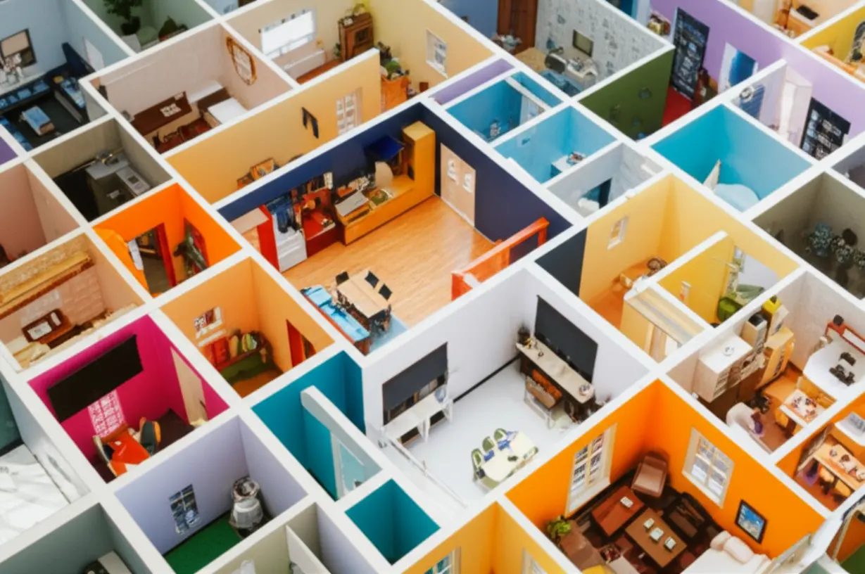 잠실-르엘-아파트의-45㎡,-51㎡,-59㎡B,-74㎡B,-74㎡C-등-다양한-평면도를-귀여운-3D-모형으로-보여주는-이미지입니다.-각-타입별-구조와-특징을-한눈에-비교하여-나에게-맞는-집을-선택하는-데-도움이-됩니다.-잠실-르엘-평면도-정보를-얻을-수-있습니다.