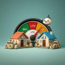 전세-LTV-하향-조정으로-월세-전환-가속화되는-부동산-시장-변화를-나타내는-귀여운-3D-이미지.-전세와-월세-주택,-정부-건물,-그리고-세금-주머니들이-어우러져-정책의-의미를-보여줍니다.