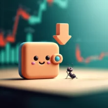 카카오페이-주가-급락을-상징하는-디지털-지갑-아이콘과-하락-화살표,-그리고-알리페이-앤트그룹의-영향을-귀엽게-표현한-3D-이미지.