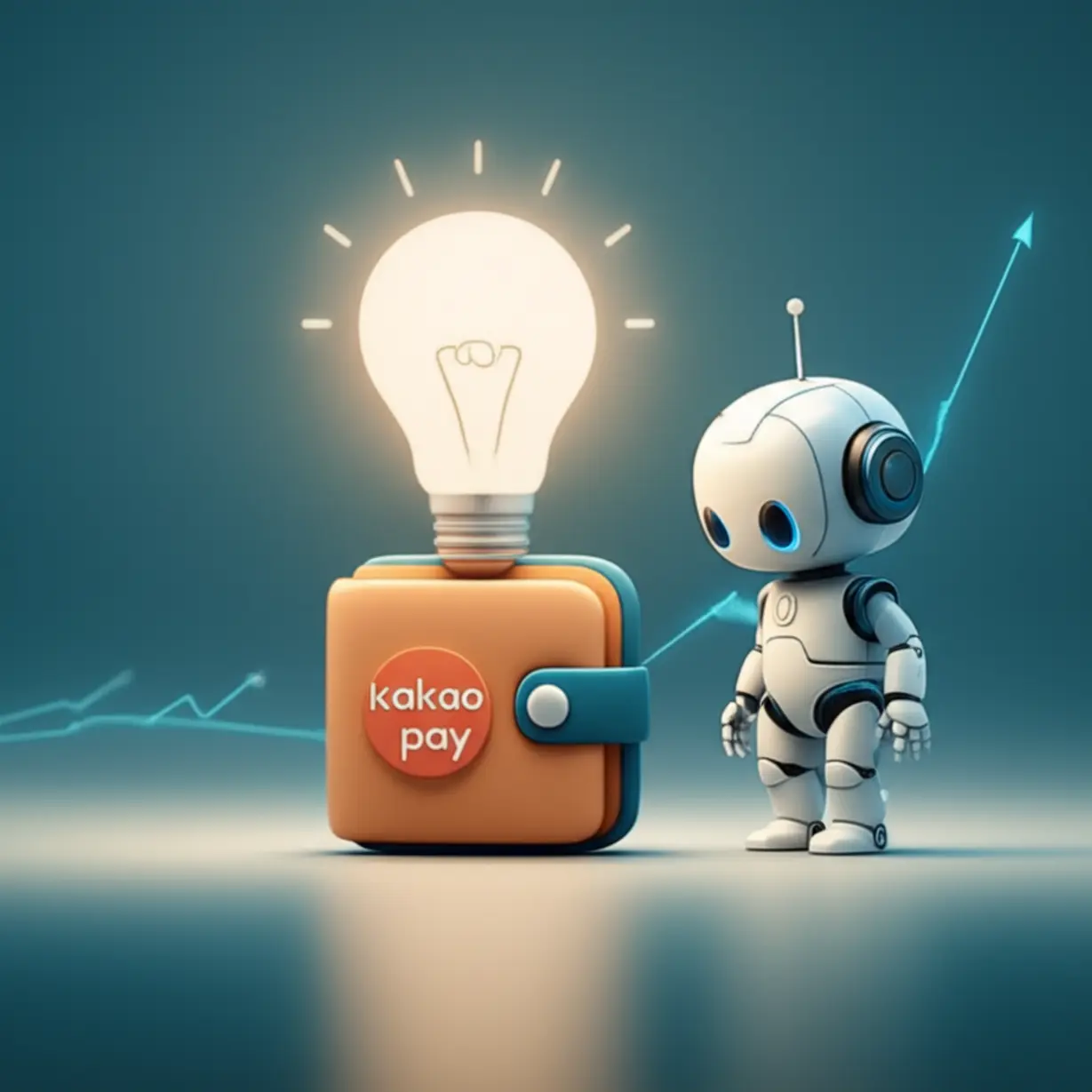 카카오페이-주가-전망과-김범수-의장,-오픈AI의-전략적-협력-가능성을-희망적으로-묘사한-3D-이미지.