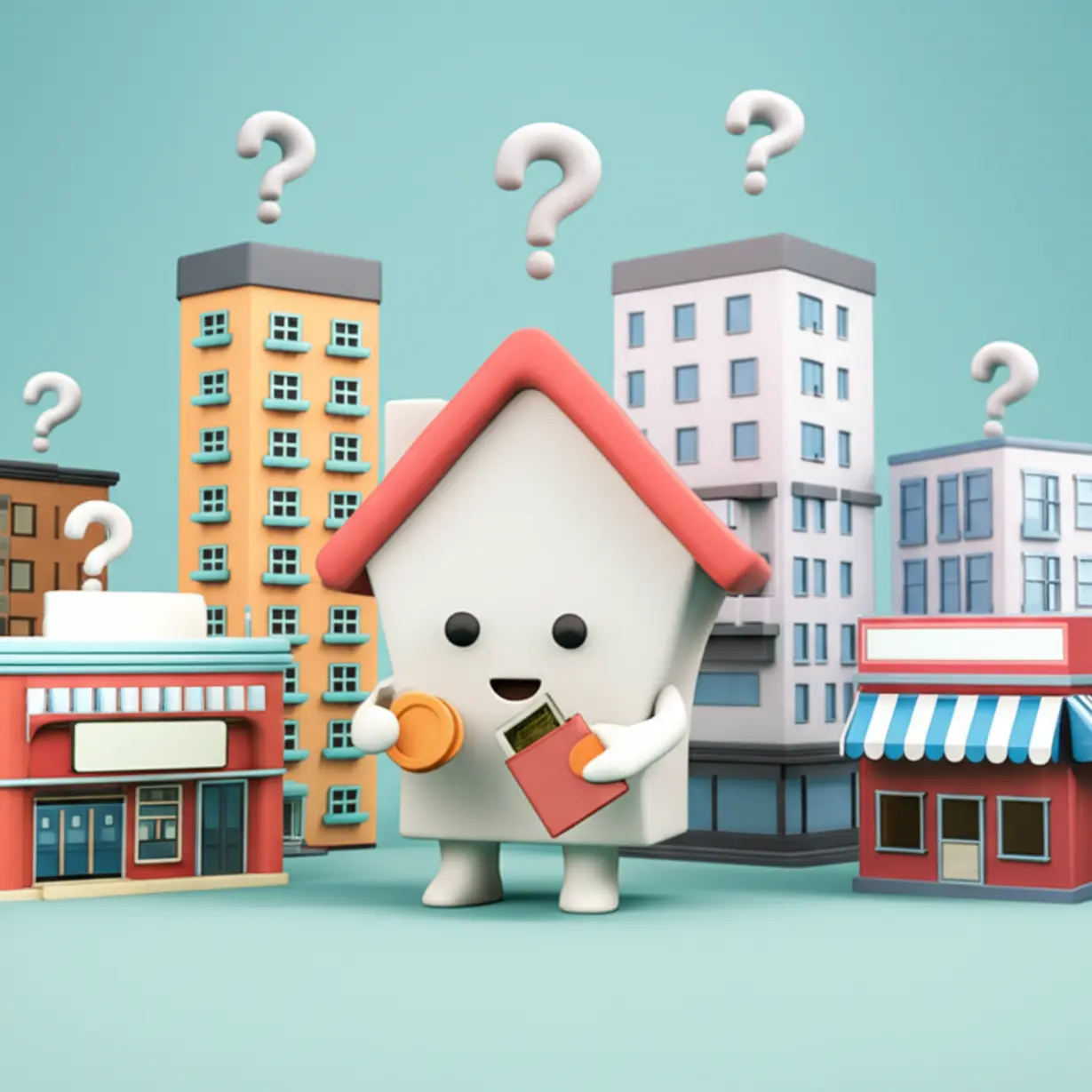 다양한-부동산-종류와-함께-있는-임대사업자를-상징하는-귀여운-3D-그림.-아파트,-상가,-오피스텔-등-여러-주택-유형을-보여주며,-임대사업자,-부동산-시장,-주택-종류-키워드와-연결됩니다.