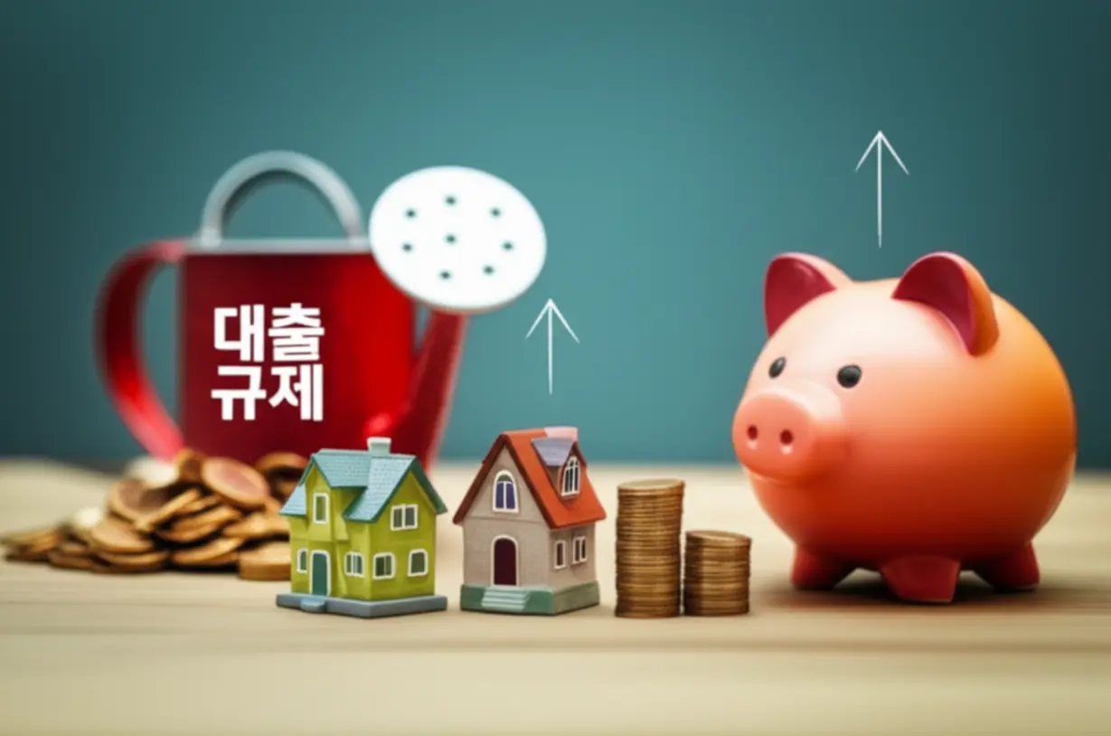 대출-규제에도-서울-강남,-송파,-성동-지역-집값이-신고가를-경신하며-상승하는-모습을-나타내는-아기자기한-3D-이미지.-정부-정책-효과의-한계를-보여줍니다.