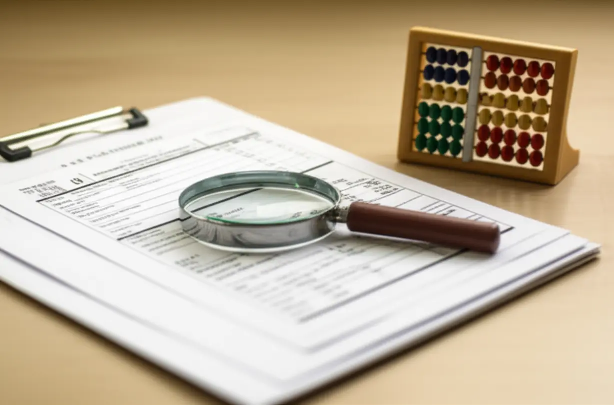 연말정산-소득세-증명-서류를-상징하는-귀여운-3D-영수증과-돋보기.-근로소득-원천징수-영수증의-의미를-보여주는-이미지.