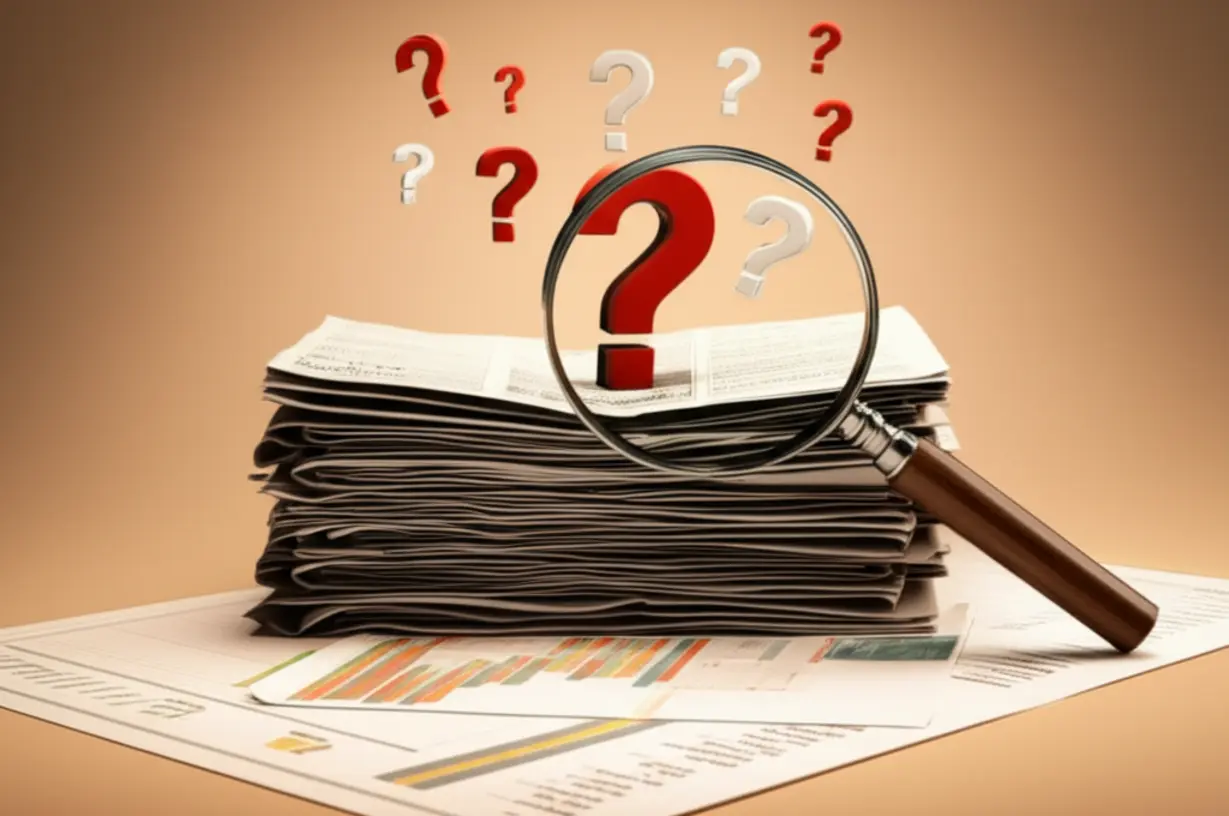 쌓여있는-뉴스-기사와-통계-자료를-돋보기로-살펴보는-귀여운-3D-그림.-언론-보도와-부동산-통계의-숨겨진-진실을-탐구하는-모습을-상징하며,-서울-집값,-무주택-가구,-언론-오해-키워드와-관련이-있습니다.