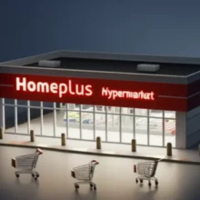 홈플러스-폐점-위기,-문-닫는-대형마트-건물과-텅-빈-쇼핑-카트의-귀여운-3D-모형-이미지.-쓸쓸한-분위기-속에서-유통업계의-변화를-상징합니다.