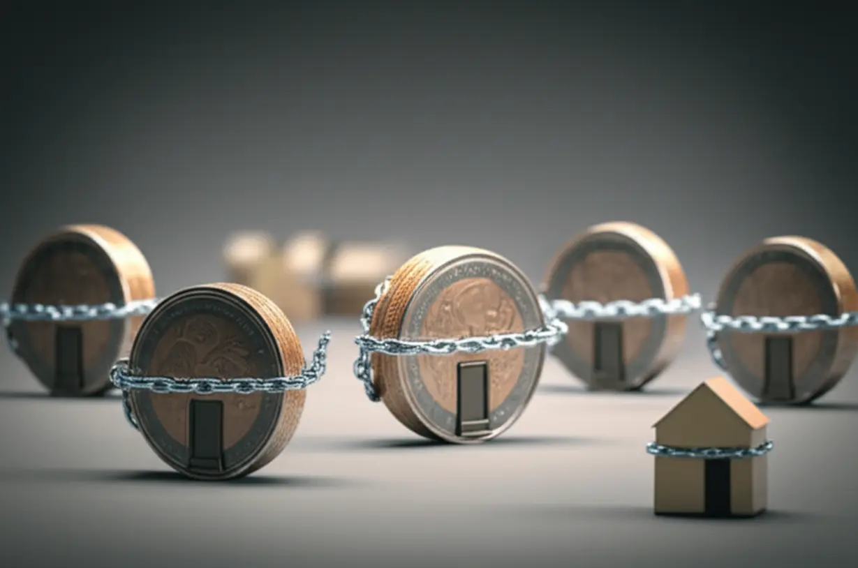 귀여운-3D-주택들이-규제로-인해-임대-시장에서-점차-사라지는-모습.-다주택자-규제가-임대-매물-감소로-이어지는-현상을-시각적으로-보여줍니다.