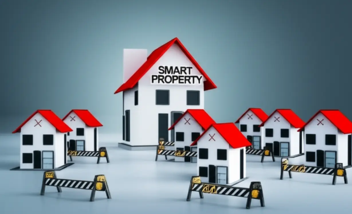 다주택자의-시장-전략을-나타내는-귀여운-3D-이미지.-여러-채의-작은-집들이-가지런히-놓여-있고,-그-뒤에-