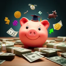 국민연금-미국-주식-투자-전략을-상징하는-귀여운-돼지-저금통이-달러-지폐와-주식-차트-위에-앉아-있는-모습.-노후자금-관리와-해외-주식-포트폴리오의-안정적인-성장을-보여줍니다.