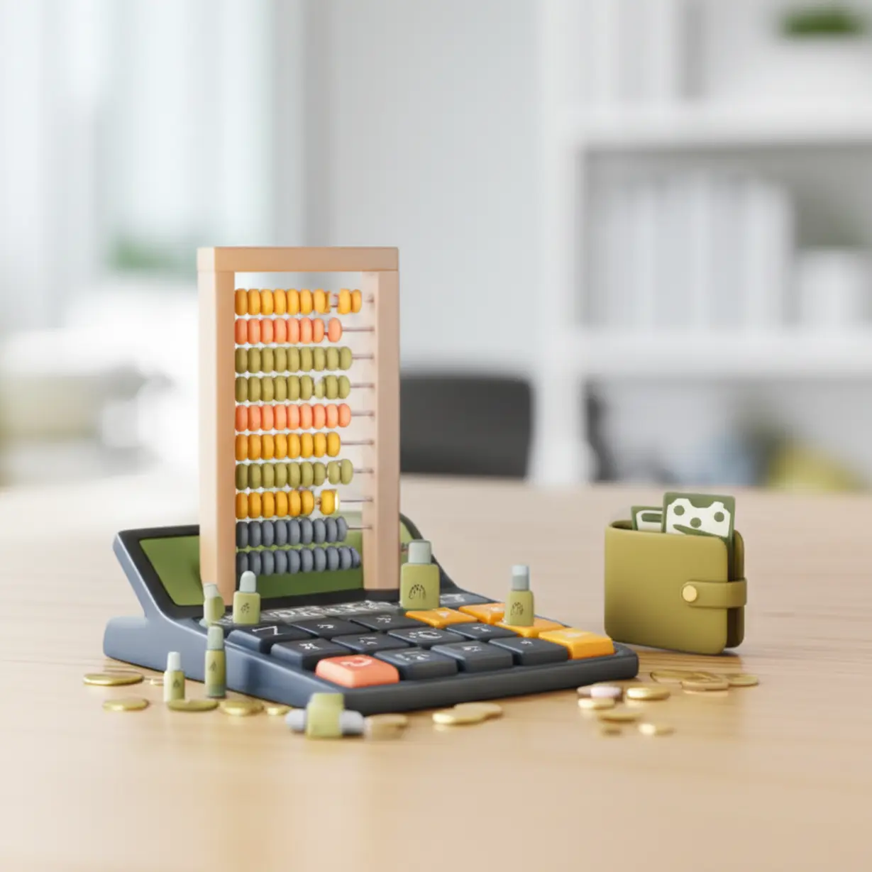 두-단계의-수익률을-보여주는-그래프와-계산기,-그리고-지갑이-있는-귀여운-3D-그림.-올리브영-큐레이터의-수익-정산-방식을-직관적으로-설명합니다.