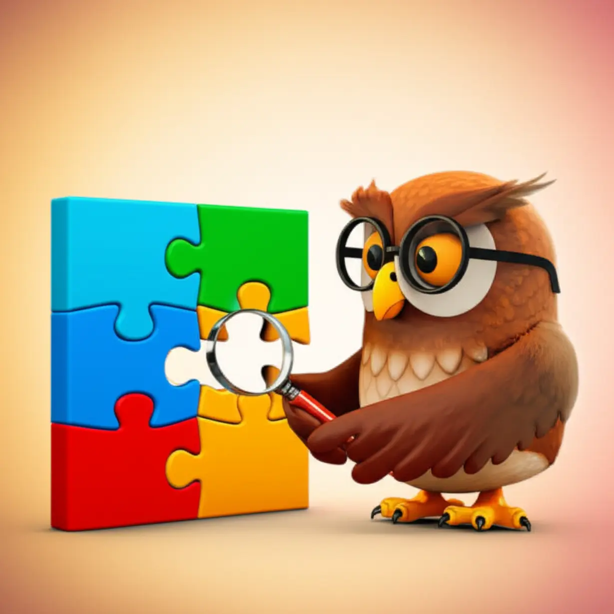 복잡한-세금-문제를-해결하기-위한-지혜로운-접근을-상징하는-이미지.-몇몇-조각이-빠진-퍼즐과-돋보기를-든-안경-쓴-올빼미가-전문가의-조언과-전체적인-상황-파악의-중요성을-나타냅니다.