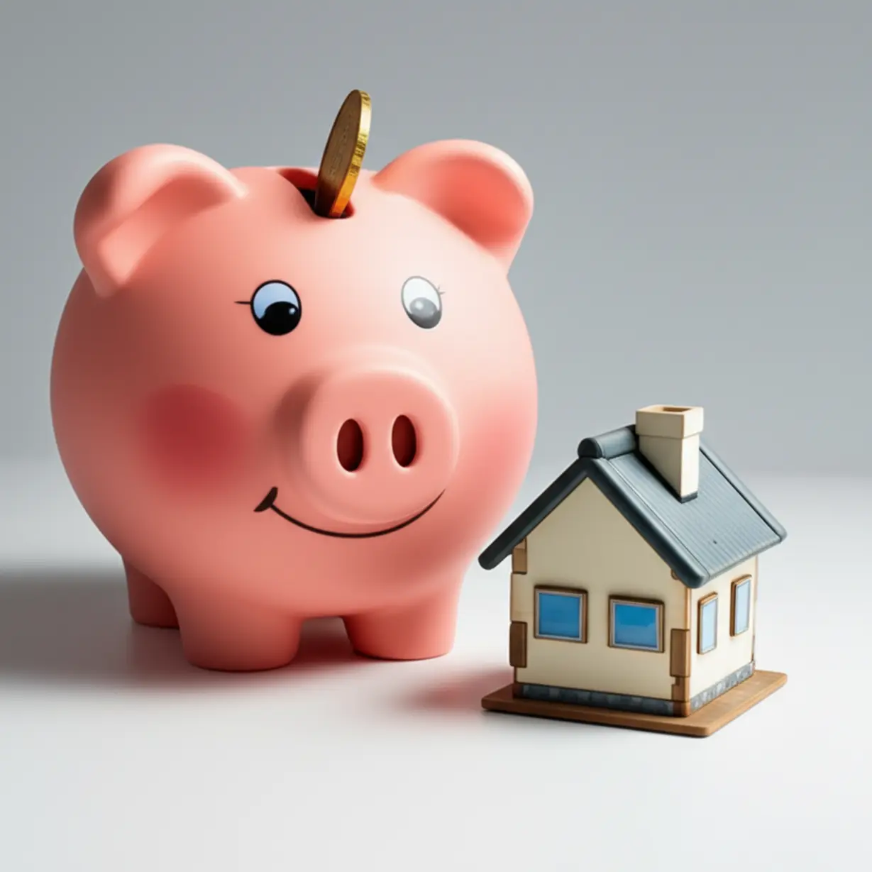 저금통과-집-모양이-있는-그림으로,-부동산-셀프등기를-통해-등기-비용을-절약하는-모습을-표현했습니다.